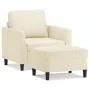 Sillón con taburete cuero sintético color crema 60 cm von , Sofas - Ref: Foro24-3201118, Preis: 165,07 €, Rabatt: %