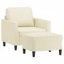 Sillón con taburete cuero sintético color crema 60 cm von , Sofas - Ref: Foro24-3201118, Preis: 165,07 €, Rabatt: %