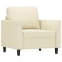 Sillón con taburete cuero sintético color crema 60 cm von , Sofas - Ref: Foro24-3201118, Preis: 165,07 €, Rabatt: %