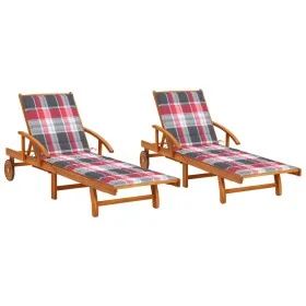 Tumbonas con cojines 2 unidades madera maciza de acacia von , Liegen - Ref: Foro24-3077343, Preis: 467,85 €, Rabatt: %
