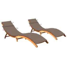 Tumbonas 2 unidades con cojines madera maciza de acacia von , Liegen - Ref: Foro24-3077369, Preis: 340,08 €, Rabatt: %