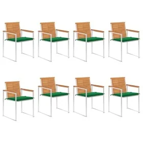 Sillas de jardín y cojines 8 unidades madera maciza de acacia by , Garden chairs - Ref: Foro24-3078529, Price: 987,51 €, Disc...