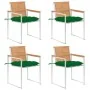 Sillas de jardín 4 unidades con cojines madera maciza teca von , Gartenstühle - Ref: Foro24-3078574, Preis: 539,27 €, Rabatt: %