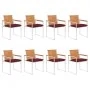 Sillas de jardín y cojines 8 unidades madera maciza de acacia by , Garden chairs - Ref: Foro24-3078548, Price: 1,00 €, Discou...