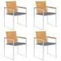 Sillas de jardín 4 unidades con cojines madera maciza teca by , Garden chairs - Ref: Foro24-3078555, Price: 539,22 €, Discoun...