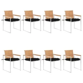 Sillas de jardín y cojines 8 unidades madera maciza de acacia by , Garden chairs - Ref: Foro24-3078630, Price: 1,00 €, Discou...