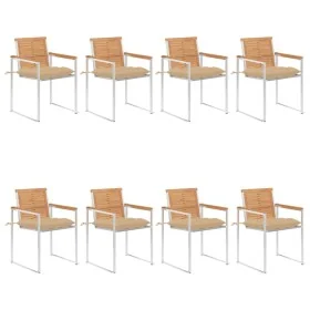 Sillas de jardín y cojines 8 unidades madera maciza de acacia by , Garden chairs - Ref: Foro24-3078626, Price: 1,00 €, Discou...