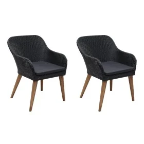 Sillas de jardín con cojines 2 unidades ratán sintético negro von , Gartenstühle - Ref: Foro24-44153, Preis: 182,11 €, Rabatt: %