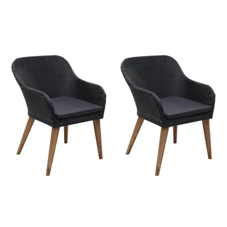 Sillas de jardín con cojines 2 unidades ratán sintético negro von , Gartenstühle - Ref: Foro24-44153, Preis: 185,82 €, Rabatt: %