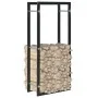 Leñero de acero negro 44x20x100 cm de , Bolsas y soportes de leña - Ref: Foro24-284700, Precio: 44,62 €, Descuento: %