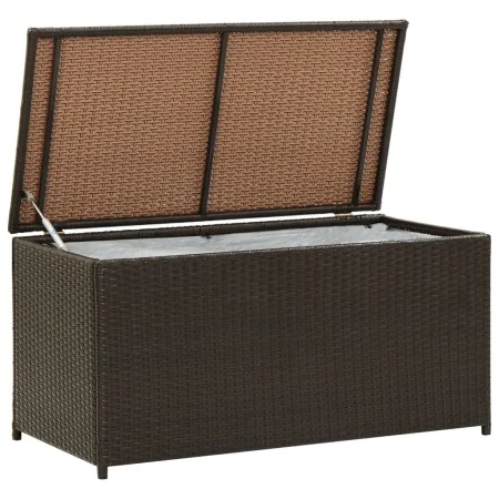 Caja de almacenaje jardín ratán sintético marrón 100x50x50 cm von , Aufbewahrungsboxen für den Außenbereich - Ref: Foro24-464...