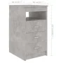 Cajonera de madera contrachapada gris hormigón 40x50x76 cm by , Lockers and storage cabinets - Ref: Foro24-801809, Price: 66,...