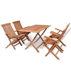 Conjunto de comedor de jardín 5 piezas madera maciza de teca by , Garden sets - Ref: Foro24-44683, Price: 480,77 €, Discount: %