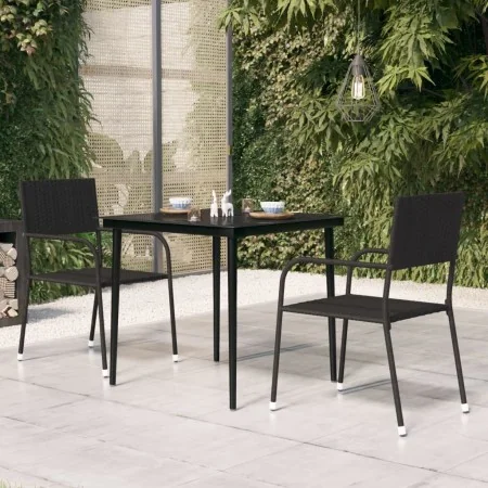 Mesa de comedor de jardín acero y vidrio negra 80x80x74 cm by , Garden tables - Ref: Foro24-318749, Price: 123,25 €, Discount: %