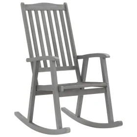 Mecedora de madera maciza de acacia gris by , Garden chairs - Ref: Foro24-311845, Price: 184,46 €, Discount: %