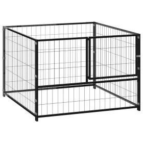 Perrera de acero negro 100x100x70 cm von , Hundehütten und Zäune - Ref: Foro24-150789, Preis: 113,21 €, Rabatt: %