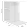 Mesa auxiliar madera contrachapada blanco brillante 50x30x50 cm by , Side tables - Ref: Foro24-803026, Price: 36,24 €, Discou...
