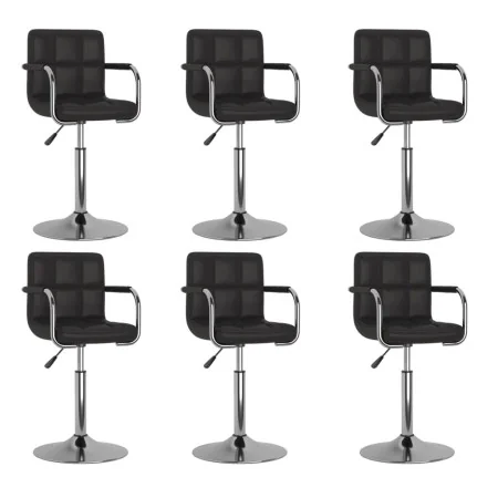 Sillas de comedor giratorias 6 unidades cuero sintético negro de , Sillas de comedor - Ref: Foro24-3087897, Precio: 363,28 €,...