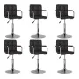 Sillas de comedor giratorias 6 unidades cuero sintético negro de , Sillas de comedor - Ref: Foro24-3087897, Precio: 363,28 €,...