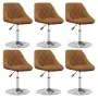 Silla de comedor giratoria 6 uds terciopelo marrón de , Sillas de comedor - Ref: Foro24-3088767, Precio: 333,50 €, Descuento: %