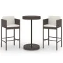 Set de bar de jardín 3 piezas y cojines ratán sintético marrón von , Gartensets - Ref: Foro24-3094771, Preis: 259,04 €, Rabat...