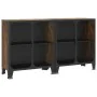 Armarios de almacenaje 2 uds metal y MDF marrón rústico by , Lockers and storage cabinets - Ref: Foro24-3095969, Price: 252,5...
