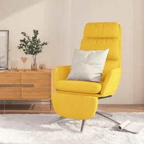 Sillón de relax con reposapiés tela amarillo mostaza de , Sillones - Ref: Foro24-3097531, Precio: 134,12 €, Descuento: %