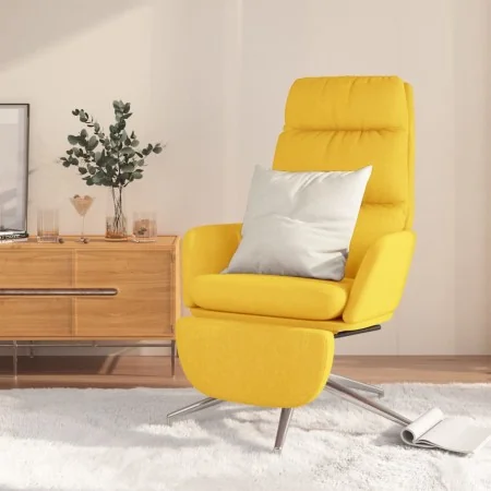 Sillón de relax con reposapiés tela amarillo mostaza by , Armchairs - Ref: Foro24-3097531, Price: 134,12 €, Discount: %