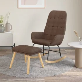 Sillón mecedora con taburete tela gris taupe by , Rocking chairs - Ref: Foro24-3097713, Price: 145,62 €, Discount: %