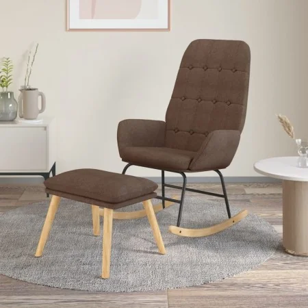 Sillón mecedora con taburete tela gris taupe von , Schaukelstühle - Ref: Foro24-3097713, Preis: 145,62 €, Rabatt: %