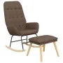Sillón mecedora con taburete tela gris taupe von , Schaukelstühle - Ref: Foro24-3097713, Preis: 145,62 €, Rabatt: %