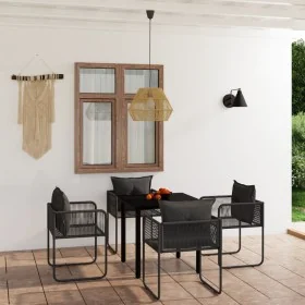 Juego de comedor para jardín 5 piezas negro by , Garden sets - Ref: Foro24-3099078, Price: 376,98 €, Discount: %