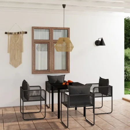 Juego de comedor para jardín 5 piezas negro de , Conjuntos de jardín - Ref: Foro24-3099078, Precio: 348,81 €, Descuento: %