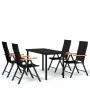 Juego de comedor para jardín 5 piezas negro von , Gartensets - Ref: Foro24-3099115, Preis: 381,26 €, Rabatt: %