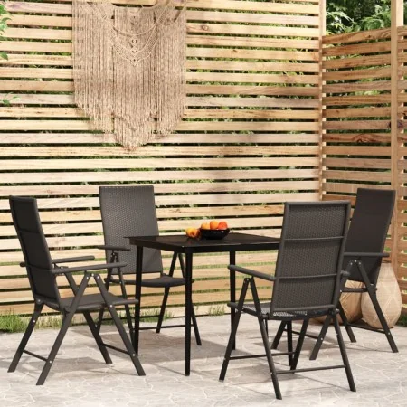 Juego de comedor para jardín 5 piezas negro de , Conjuntos de jardín - Ref: Foro24-3099108, Precio: 342,91 €, Descuento: %