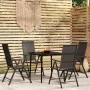 Juego de comedor para jardín 5 piezas negro de , Conjuntos de jardín - Ref: Foro24-3099108, Precio: 342,91 €, Descuento: %