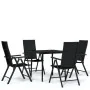 Juego de comedor para jardín 5 piezas negro de , Conjuntos de jardín - Ref: Foro24-3099108, Precio: 342,91 €, Descuento: %