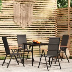 Juego de comedor para jardín 5 piezas negro by , Garden sets - Ref: Foro24-3099120, Price: 351,14 €, Discount: %