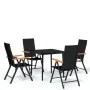 Juego de comedor para jardín 5 piezas negro de , Conjuntos de jardín - Ref: Foro24-3099120, Precio: 351,26 €, Descuento: %