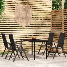 Juego de comedor para jardín 5 piezas negro by , Garden sets - Ref: Foro24-3099103, Price: 385,48 €, Discount: %