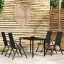 Juego de comedor para jardín 5 piezas negro de , Conjuntos de jardín - Ref: Foro24-3099103, Precio: 367,39 €, Descuento: %