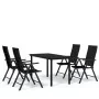 Juego de comedor para jardín 5 piezas negro de , Conjuntos de jardín - Ref: Foro24-3099103, Precio: 367,39 €, Descuento: %