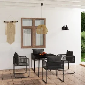 Juego de comedor para jardín 5 piezas negro by , Garden sets - Ref: Foro24-3099084, Price: 405,12 €, Discount: %