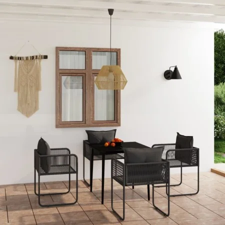 Juego de comedor para jardín 5 piezas negro by , Garden sets - Ref: Foro24-3099084, Price: 378,68 €, Discount: %