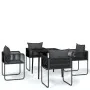 Juego de comedor para jardín 5 piezas negro by , Garden sets - Ref: Foro24-3099084, Price: 378,68 €, Discount: %
