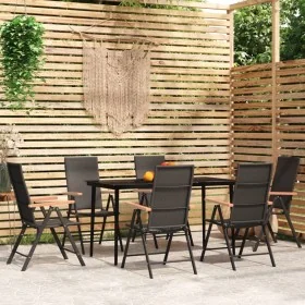 Juego de comedor para jardín 7 piezas negro by , Garden sets - Ref: Foro24-3099122, Price: 510,73 €, Discount: %