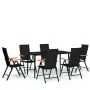 Juego de comedor para jardín 7 piezas negro de , Conjuntos de jardín - Ref: Foro24-3099122, Precio: 510,70 €, Descuento: %