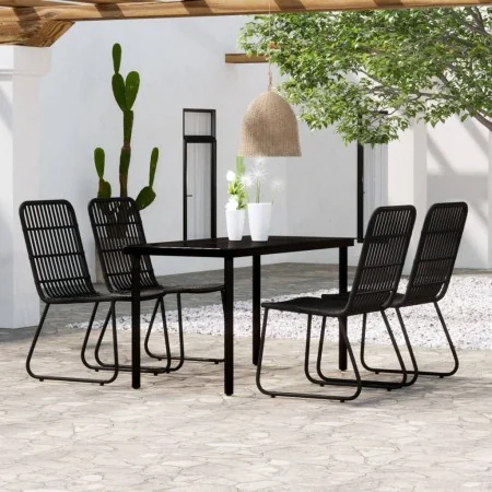 Juego de comedor de jardín 5 piezas negro de , Conjuntos de jardín - Ref: Foro24-3099169, Precio: 537,22 €, Descuento: %