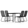 Juego de comedor de jardín 5 piezas negro de , Conjuntos de jardín - Ref: Foro24-3099169, Precio: 537,22 €, Descuento: %