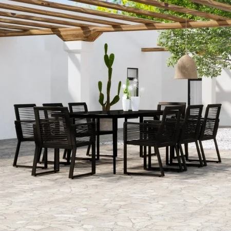 Juego de comedor de jardín 9 piezas negro de , Conjuntos de jardín - Ref: Foro24-3099160, Precio: 841,94 €, Descuento: %